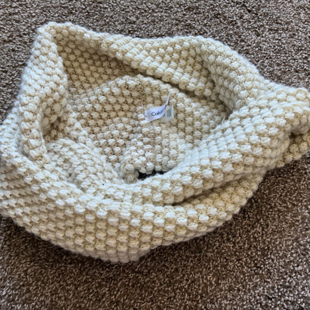 Cozy Cream Knit Infinity Scarf